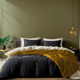 Black Duvet Cover King Size Microfiber Duvet Cover w/ Zipper Duvet Cover Set of 1 Down Comforter Cover w/ 2 Pillow Shams Luxury Comforter Cover King