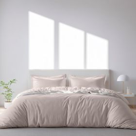 Beige Duvet Cover King Size Microfiber Duvet Cover with Zipper Duvet Cover Set of 1 Comforter Cover with 2 Pillow Shams Luxury Comforter Cover King