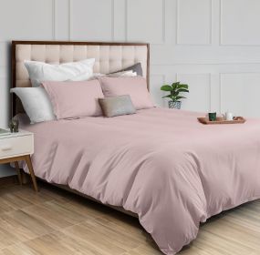 Pink Duvet Cover Queen Size Microfiber Duvet Cover w/ Zipper Duvet Cover Set, 1 Down Comforter Cover w/ 2 Pillow Shams Luxury Comforter Cover