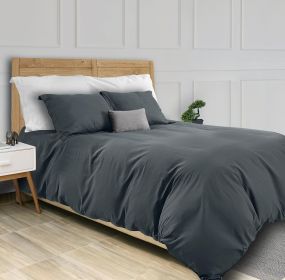 Grey Duvet Cover King Size Microfiber Duvet Cover with Zipper Duvet Cover Set of 1 Down Comforter Cover w/ 2 Pillow Shams Luxury Comforter Cover, King
