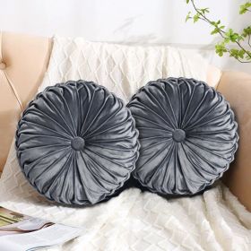 2 PCS Pleated Round Throw Pillows for Bedroom/Home Decor