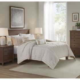 3 Piece Cotton Yarn Dyed Comforter Set, King