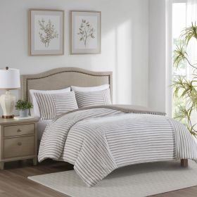3 Piece Clipped Jacquard Duvet Cover Set King/Cal King