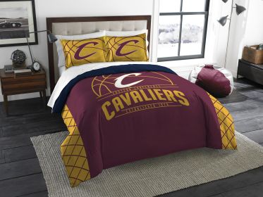 Cavaliers OFFICIAL National Basketball Association; Bedding; "Reverse Slam" Full/Queen Printed Comforter (86"x 86") & 2 Shams Set by The Northwest Co.