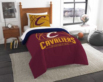 Cavaliers OFFICIAL National Basketball Association; Bedding; "Reverse Slam" Printed Twin Comforter (64"x 86") & 1 Sham Set by The Northwest Co.