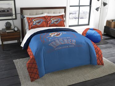 Thunder OFFICIAL National Basketball Association; Bedding; "Reverse Slam" Full/Queen Printed Comforter (86"x 86") & 2 Shams Set by The Northwest Co.