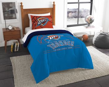 Thunder OFFICIAL National Basketball Association; Bedding; "Reverse Slam" Printed Twin Comforter (64"x 86") & 1 Sham Set by The Northwest Co.