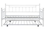 Metal Twin Daybed with Trundle/ Heavy-duty Sturdy Metal/ Noise Reduced/ Trundle for Flexible Space/ Vintage Style/ No Box Spring Needed