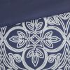 7 Piece Flocking Comforter Set with Euro Shams and Throw Pillows Fulll/Queen