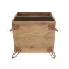 Manhattan Comfort Rockefeller 1.0 Mid-Century Modern 1-Drawer Nightstand in Nature & Textured Grey