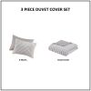 3 Piece Clipped Jacquard Duvet Cover Set King/Cal King