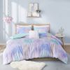 Watercolor Tie Dye Printed Comforter Set with Throw Pillow, Twin/Twin XL