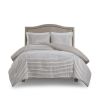 3 Piece Clipped Jacquard Duvet Cover Set King/Cal King