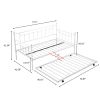 Metal Twin Daybed with Trundle/ Heavy-duty Sturdy Metal/ Noise Reduced/ Trundle for Flexible Space/ Vintage Style/ No Box Spring Needed