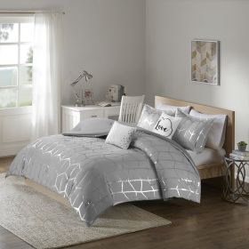 Metallic Printed Comforter Set, Twin/Twin XL (Color: as Pic)