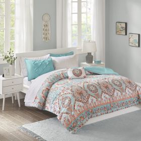 Boho Comforter Set with Bed Sheets, Twin/Twin XL (Color: as Pic)