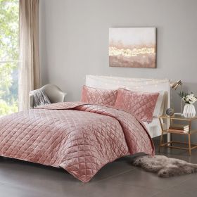Velvet Quilt Set, Full/Queen (Color: as Pic)