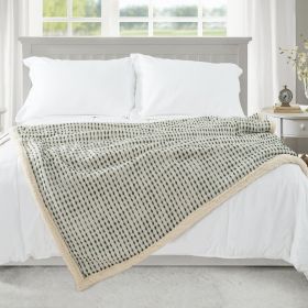 VERAMUSE Sherpa Throw Blanket for Couch 50"X60" Winter Thick Warm Blankets for Bed Sofa (Color: green)