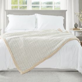 VERAMUSE Sherpa Throw Blanket for Couch 50"X60" Winter Thick Warm Blankets for Bed Sofa (Color: gray)