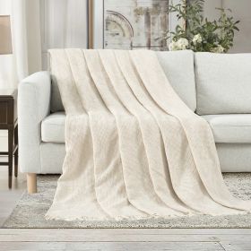 VERAMUSE 100% Cotton Throw Blanket Weave Waffle Breathable Thin Blankets for Summer (Color: White, size: 108" x 90")