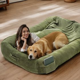 Extra Large Dog Bed, 72"x48"x10" Washable Floor Bed, Twin size w Handle (Style: 1 Pack)