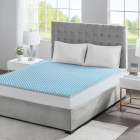 All Season Reversible Hypoallergenic 1.5" Cooling Mattress Topper, Queen size (Color: as Pic)
