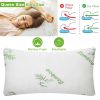 Bamboo Memory Foam Pillow Hypoallergenic Bed Pillow for Head Neck Rest Sleeping Pillow with Washable Cover [Queen Size]