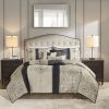 7 Piece Jacquard Comforter Set with Throw Pillows, King size
