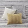 Oversized Chenille Jacquard Striped Comforter Set with Euro Shams and Throw Pillows, Full/Queen size