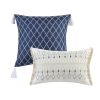 5 Piece Printed Seersucker Comforter Set with Throw Pillows, Full/Queen size