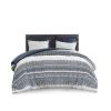 3 Piece Cotton Comforter Set with Chenille Tufting, King/Cal. King