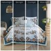 5 Piece Cotton Floral Comforter Set with Throw Pillows, Full/Queen