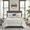 5 Piece Printed Seersucker Comforter Set with Throw Pillows, Full/Queen size