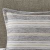 Oversized Chenille Jacquard Striped Comforter Set with Euro Shams and Throw Pillows, Full/Queen size
