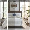 5 Piece Printed Seersucker Comforter Set with Throw Pillows, Full/Queen size