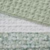 4 Piece Seersucker Quilt Set with Throw Pillow, Full/Queen