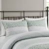 4 Piece Seersucker Quilt Set with Throw Pillow, Full/Queen
