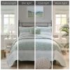 4 Piece Seersucker Quilt Set with Throw Pillow, Full/Queen