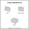 Metallic Printed and Pintucked Comforter, Twin/Twin XL