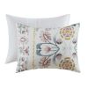 4 Piece Floral Comforter Set with Throw Pillow, Full/Queen