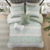 5 Piece Seersucker Comforter Set with Throw Pillows, King/Cal. King