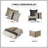 7 Piece Jacquard Comforter Set with Throw Pillows, King size