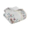 4 Piece Floral Comforter Set with Throw Pillow, Full/Queen