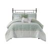 5 Piece Seersucker Comforter Set with Throw Pillows, King/Cal. King