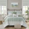 5 Piece Seersucker Comforter Set with Throw Pillows, King/Cal. King