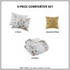 4 Piece Floral Comforter Set with Throw Pillow, Full/Queen