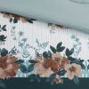 5 Piece Cotton Floral Comforter Set with Throw Pillows, Full/Queen
