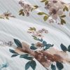 5 Piece Cotton Floral Comforter Set with Throw Pillows, Full/Queen