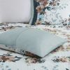 5 Piece Cotton Floral Comforter Set with Throw Pillows, Full/Queen
