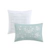 5 Piece Cotton Floral Comforter Set with Throw Pillows, Full/Queen